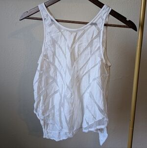 Free People White Textured Tank Top